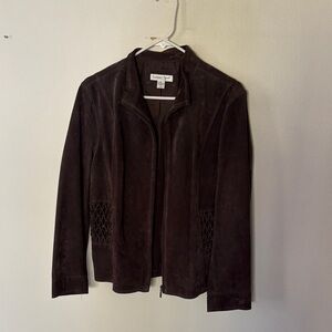 Coldwater Creek Dark Brown Leather Jacket